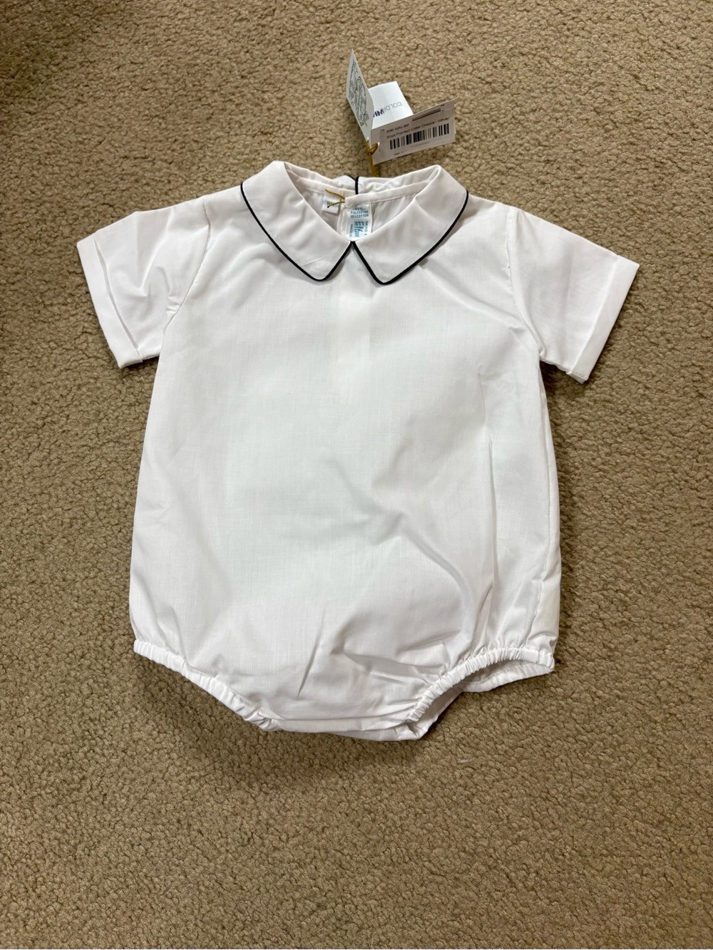 Classic White Peter Pan Collar Baby One-Piece Bodysuit